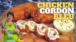 SPECIAL FILIPINO CHICKEN CORDON BLEU WITH WHITE SAUCE  FILIPINO VERSION [upl. by Ahsitaf]