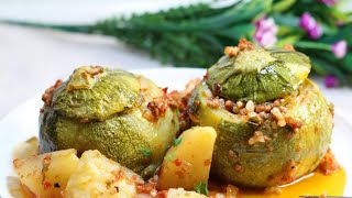 Stuffed zucchini with ground meat  A delicious healthy zucchini recipe❗ [upl. by Pergrim]