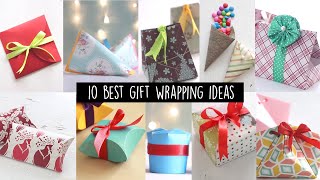 10 BEST GIFT WRAPPING IDEAS  PAPER CRAFT  GIFT WRAPPING [upl. by Scurlock558]