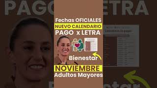 Ya HAY CALENDARIO OFICIAL PAGO ADULTO MAYOR💰PENSION NOVIEMBRE💸 BIENESTAR Lo Acaban de Anunciar HOY🧓😀 [upl. by Akerdal758]