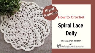 Beginner Friendly Spiral Lace Crochet Doily Tutorial  Free Pattern [upl. by Ailisab374]