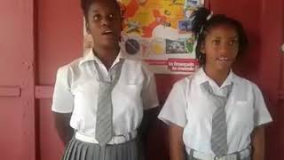 Grenada National Anthem sung in French by students of the Boca Secondary School [upl. by Ynnad220]