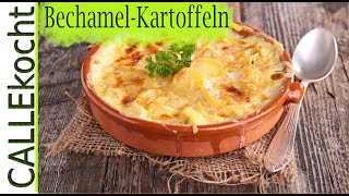 Einfaches Kartoffelgratin  Bechamelkartoffeln selber machen Rezept [upl. by Oxley247]