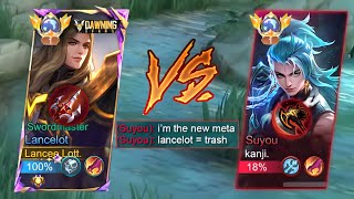 LANCECLOT VS SUYOU THE NEW KING OF ASSASSIN must watch  Mobile Legends [upl. by Atilal]