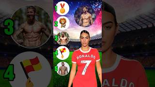 Georgina ranks six packs of footballers  Ronaldo vs Messi vs Neymar vs Mbappe vs Ramos [upl. by Siblee]