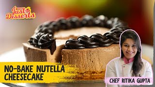 NoBake Nutella Cheesecake Recipe  How To Make Nutella Cheesecake  The Foodie [upl. by Russon]