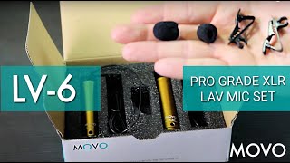 MOVO LV6 Pro Grade Omnidirectional amp Cardioid XLR Lavalier Condenser Microphones [upl. by Annayoj]