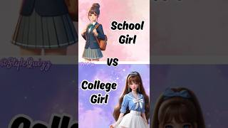 School girl vs College girl shortvideo makeup shorts fashion [upl. by Obel182]