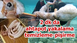 2 dk da ahtapot tarifi Octopus cleaning and cooking in 2 minutes [upl. by Bernardine]