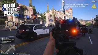 NO COMMENTARY GTA V LSPDFR  SWAT UNIT RESPONDING ON ARMED SHOOTER NEAR WALK OF FAME  LASD [upl. by Akihsay807]