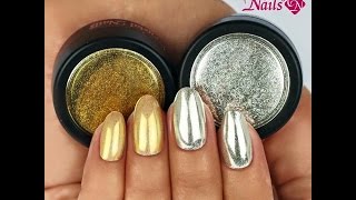 Gold and Silver Chrome Nails with ChroMirror Chrome Pigment Powders  StepByStep Video Tutorial [upl. by Im]