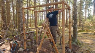 Bushcraft Kitchen Build Part 1  OneTigris Backwoods Bungalow [upl. by Treble853]