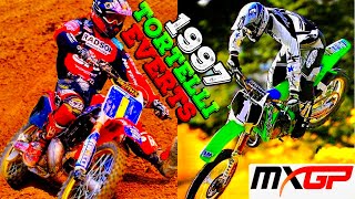 STEFAN EVERTS VS SEBASTIEN TORTELLI  1997 MXGP [upl. by Meibers559]