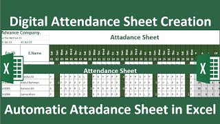 Digital Attendance Sheet in Excel  Attendance management in Excel shujaahmed08 [upl. by Stewart]