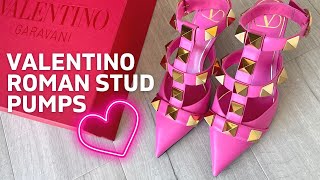 💗 VALENTINO Roman Stud Heels  Unboxing Review amp Sizing [upl. by Ofori]