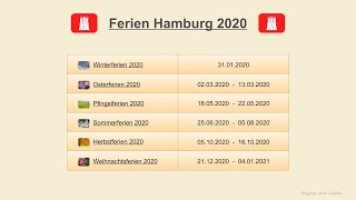 Ferien Hamburg 2020 [upl. by Akered]