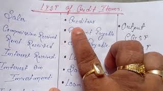 Std 11 list of credit items of trial balance [upl. by Yart]