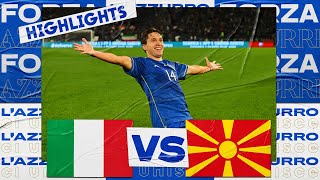 Highlights ItaliaMacedonia del Nord 52  Qualificazioni EURO 2024 [upl. by Tallbott]