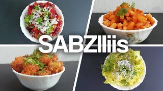 4 Types Indian Sabzi or Vegetable stir fry Recipe  Quick And Easy [upl. by Pampuch]