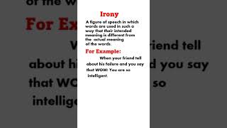 Define Irony What is IronyIrony Definition [upl. by Erdnua684]