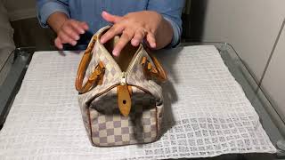 Review  WIMB Louis Vuitton Speedy 25 Damier Azur [upl. by Evelc]