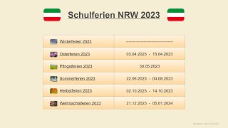 Schulferien NRW 2023 [upl. by James]