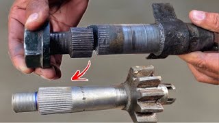 How to Effectively Repair Broken Steering Shaft Teeth and Make New Tooth  Rebuild Steering Shaft [upl. by Durarte]