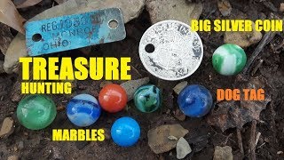 Ohio Treasure Hunting BIG SILVER COIN Old Toy Marbles DIGGING HISTORY CHANNEL [upl. by Moscow]