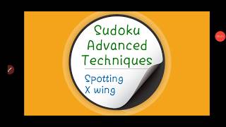 1 Sudoku Advanced  X wing [upl. by Tekcirc]