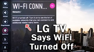 LG TV WiFi Turned Off Problem  How to Turn ON [upl. by Desi]