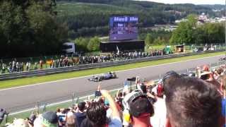 Formula 1 Belgium Grand Prix 2012  Start from Kemmel Straight [upl. by Allanson]