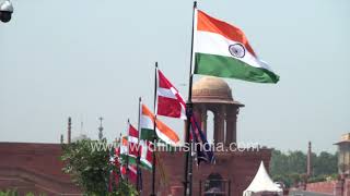 Rashtrapati Bhavan sits atop Raisina Hill small Delhi Ridge Aravalli promontary SouthNorth blocks [upl. by Aidil]