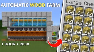 Automatic Wood Farm  In Minecraft  121  122  PE [upl. by Akitahs877]