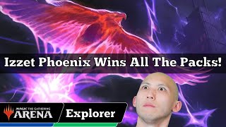 Izzet Phoenix Wins All The Packs  Explorer Constructed  MTG Arena [upl. by Neeham549]