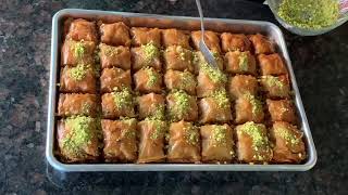 Lebanese Baklawa baklava homemade  بقلاوة Vegan ingredients 👇 [upl. by Leong251]