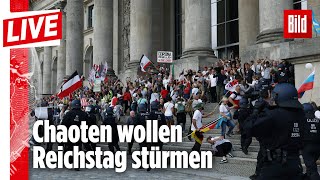 🔴 CoronaDemo in Berlin Demonstranten versuchen Reichstag zu stürmen  BILD Live vom 298 [upl. by Refotsirhc]