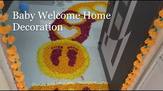 Baby Welcome Home Decoration Idea  Flower Balloon Decoration  All About Home Marathi [upl. by Jsandye567]