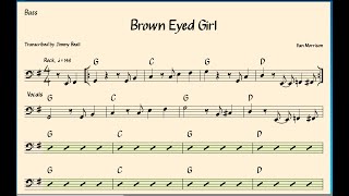 Brown Eyed Girl  Bass Chart  Free Download [upl. by Ineslta]