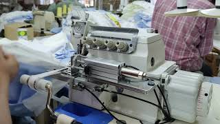 Kansai special Tshirt neck rib attaching overlock machine JJ5014GH01M2x4VTCVDDMFLRTA [upl. by Hakim]