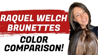 4 Popular Raquel Welch Brunettes  Color Comparison  Chiquel Wigs [upl. by Flagler]