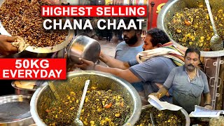 Varanasi Highest Selling Masala Chana Chaat  Plate Only Rs20  Street Food India [upl. by Olra]