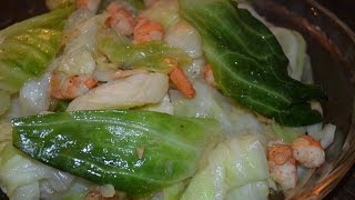 Ginisang Repolyo with Shrimps or Hipon Filipino Recipe Sauteed Cabbage with Shrimps [upl. by Artur]