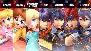 Peach amp Daisy amp Rosalina Super Mario vs Ike amp Marth amp Roy amp Lucina Fire Emblem [upl. by Joappa982]