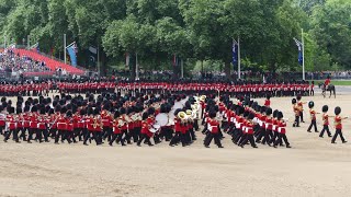 The Massed Bands of the Household Division  Major Generals Review Trooping the Colour 2022 [upl. by Nyliuqcaj909]