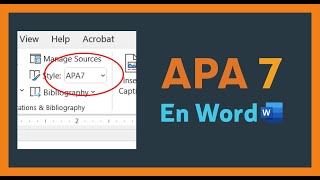 Normas APA Séptima 7ma Edición 2020  última actualización Word Tutorial en español [upl. by Nimrac]