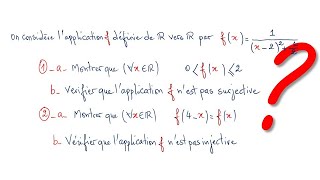 EXERCICE SUR LES APPLICATIONS INJECTIVITE SURJECTIVITE BIJECTIVITE NIVEAU 1 BAC SM [upl. by Atoel]