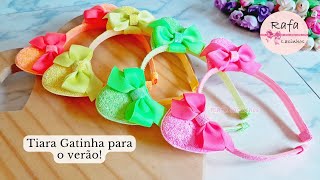 Tendência Tiara Gatinha cores Neon 🎀 Tiara para vender neste verão carnaval 2024 Tutorial  dicas [upl. by Notsek]