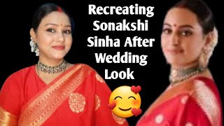 Recreating Sonakshi Sinha Reception Makeup Look 💄Newly bride makeup look [upl. by Jarlen835]