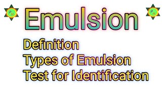 Emulsion  Test For Identification of Emulsion [upl. by Trista283]