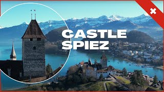 Stunning Aerial Footage of Castle Spiez Switzerland  4K Drone Video [upl. by Oriaj]